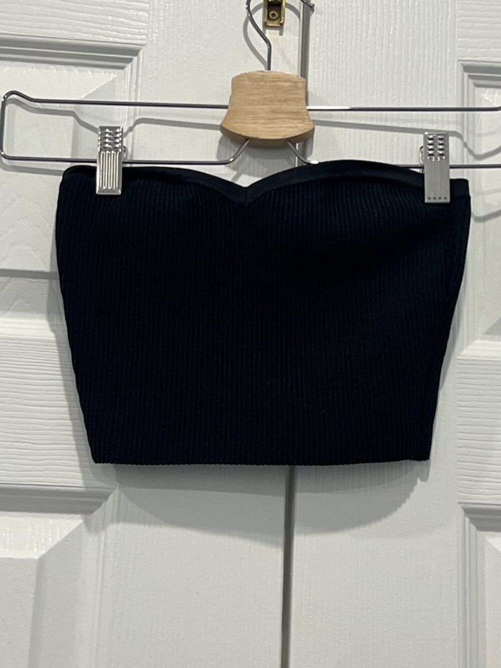 Black Ribbed Sweetheart Tube Top